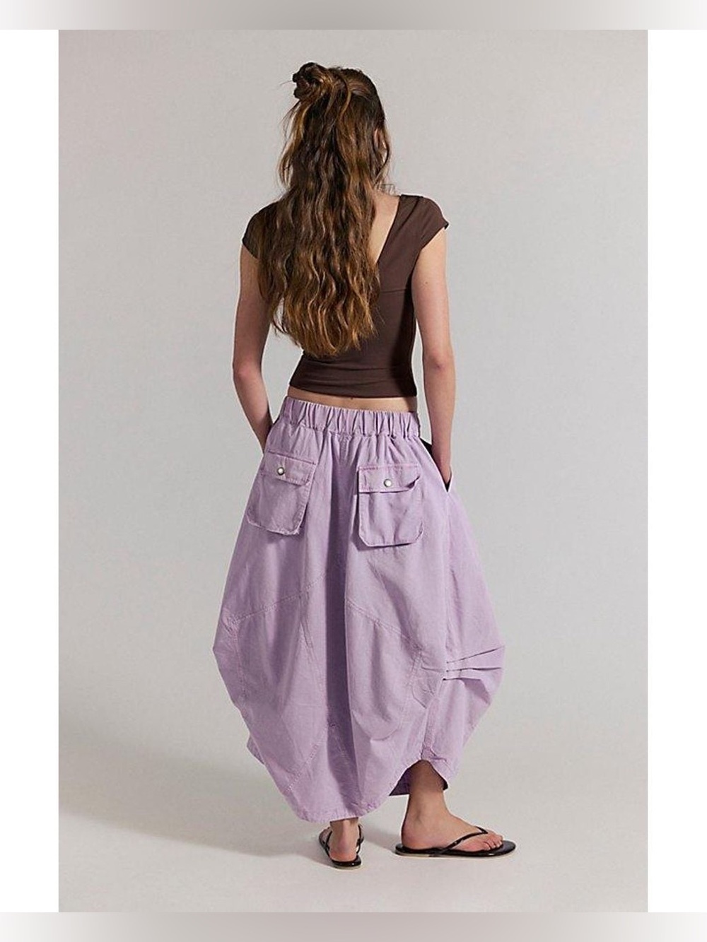 NWT Free People Willow Poplin Maxi Skirt ~Blush Lilac~ - Picture 2 of 3